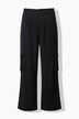 Pantalon cargo taille haute et jambe large, taille partiellement élastique et poches cargo