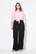 Pantalon cargo taille haute et jambe large, taille partiellement élastique et poches cargo