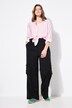 Pantalon cargo taille haute et jambe large, taille partiellement élastique et poches cargo