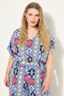 Skjortebluse, oversized, grafisk print, V-udskæring