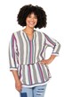 Tunika, žakárové pruhy, plisování, 3/4 rukávy
