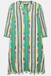 Robe courte avec jeu de rayures, patte de boutonnage et manches 3/4, coupe évasée