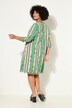 Robe courte avec jeu de rayures, patte de boutonnage et manches 3/4, coupe évasée