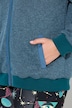 Giacca di maglia e pile con design grafico e cappuccio