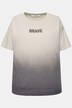 Oversized skjorte, tekst, gradient farge, rund hals, halve ermer