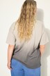 Oversized skjorte, tekst, gradient farge, rund hals, halve ermer