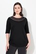 T-shirt, inzetstuk van mesh, klassiek, ronde hals, 3/4-mouwen