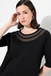 T-shirt, inzetstuk van mesh, klassiek, ronde hals, 3/4-mouwen