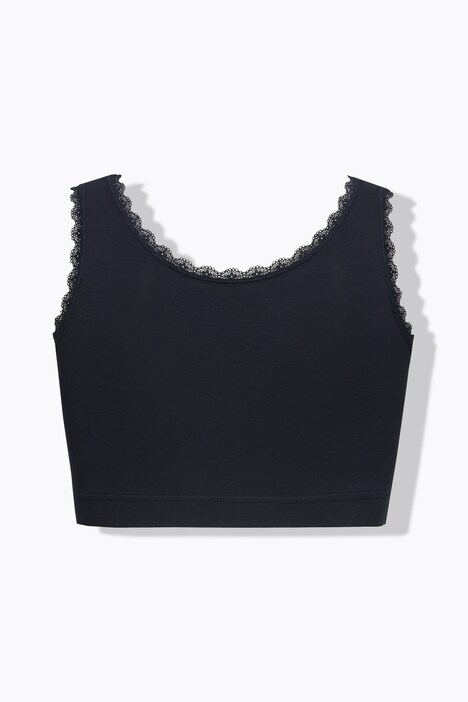 Bustier en coton bio, liseré fantaisie, décolleté en V