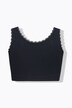 Bustier en coton bio, liseré fantaisie, décolleté en V