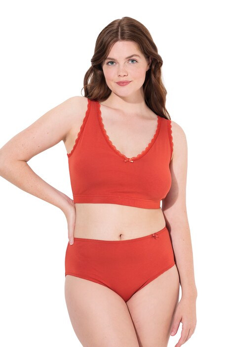 Bustier, ozdobné okraje, výstřih do V, biobavlna