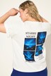 Oversized-shirt, ryg-print, rund hals, kortærmet