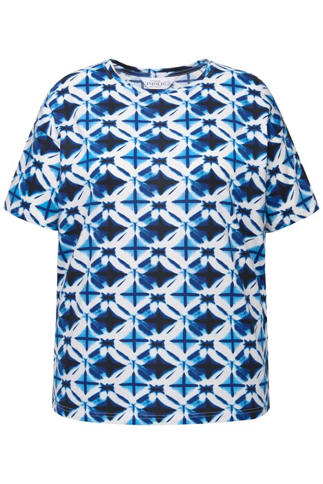 Oversize tričko, batikovaný potisk, kulatý výstřih, krátké rukávy
