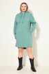 Sweatkjole, oversized, hætte, lange ærmer