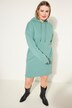 Sweatkjole, oversized, hætte, lange ærmer