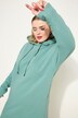 Sweatkjole, oversized, hætte, lange ærmer