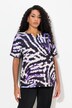Blouse à motif batik, col tunisien et manches courtes