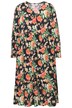 Midi šaty, A střih, květovaný potisk, dlouhé rukávy