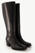 Lederstiefel, XXXL-Schaft, Elastikeinsatz, Weite H