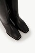 Lederstiefel, XXXL-Schaft, Elastikeinsatz, Weite H