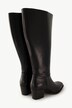 Lederstiefel, XXXL-Schaft, Elastikeinsatz, Weite H
