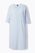 Chemise de nuit à col rond et manches 3/4, broderie ajourée et pli décoratif