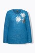 Genser/sweatshirt, snøfnugg, V-hals, lange ermer