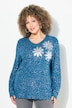 Genser/sweatshirt, snøfnugg, V-hals, lange ermer