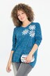 Genser/sweatshirt, snøfnugg, V-hals, lange ermer