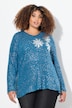 Genser/sweatshirt, snøfnugg, V-hals, lange ermer
