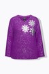 Genser/sweatshirt, snøfnugg, V-hals, lange ermer
