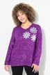 Genser/sweatshirt, snøfnugg, V-hals, lange ermer