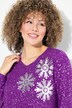 Genser/sweatshirt, snøfnugg, V-hals, lange ermer