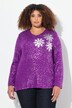 Genser/sweatshirt, snøfnugg, V-hals, lange ermer