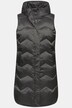 HYPRAR lange functionele doorgestikte bodywarmer, capuchon, opstaande kraag, gerecycled
