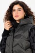 HYPRAR lange functionele doorgestikte bodywarmer, capuchon, opstaande kraag, gerecycled