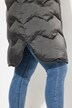 HYPRAR lange functionele doorgestikte bodywarmer, capuchon, opstaande kraag, gerecycled