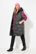 HYPRAR lange functionele doorgestikte bodywarmer, capuchon, opstaande kraag, gerecycled