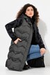 HYPRAR lange functionele doorgestikte bodywarmer, capuchon, opstaande kraag, gerecycled