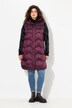 HYPRAR lange functionele doorgestikte bodywarmer, capuchon, opstaande kraag, gerecycled