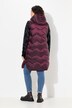 HYPRAR lange functionele doorgestikte bodywarmer, capuchon, opstaande kraag, gerecycled