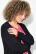 Chaqueta de punto, galleta navideña, chaqueta abierta, escote en V