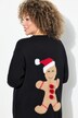Chaqueta de punto, galleta navideña, chaqueta abierta, escote en V