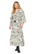 Maxi šaty, A střih, kimono styl, květovaný potisk