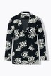 Jerseyblazer, smal passform, jacquard-blomstermønster, lange ermer