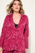 Jerseyblazer, smal passform, jacquard-blomstermønster, lange ermer