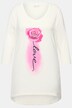 T-shirt, A-form, rosenmotiv, 3/4-lange ærmer