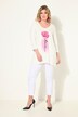T-shirt, A-form, rosenmotiv, 3/4-lange ærmer