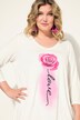 T-shirt, A-form, rosenmotiv, 3/4-lange ærmer