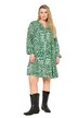 Šaty, krátké, grafický potisk, balónové rukávy